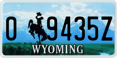 WY license plate 09435Z