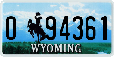 WY license plate 094361