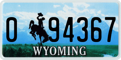 WY license plate 094367