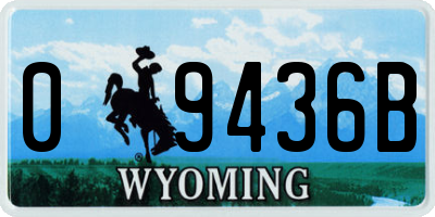 WY license plate 09436B