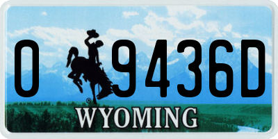 WY license plate 09436D