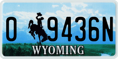 WY license plate 09436N