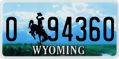 WY license plate 09436O