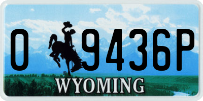 WY license plate 09436P