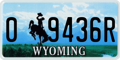 WY license plate 09436R