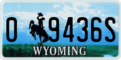 WY license plate 09436S