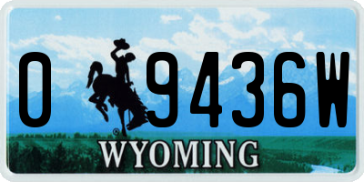WY license plate 09436W