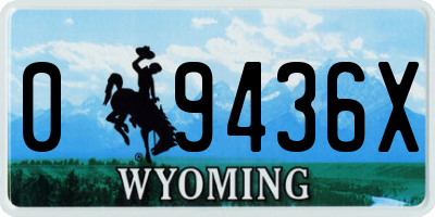 WY license plate 09436X