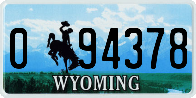 WY license plate 094378