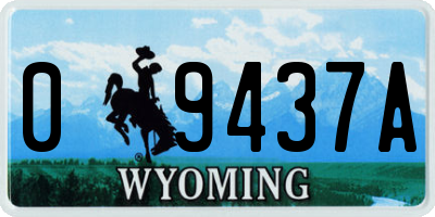 WY license plate 09437A