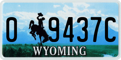 WY license plate 09437C