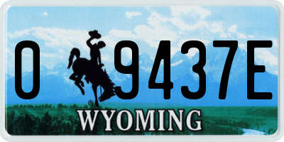 WY license plate 09437E