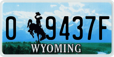 WY license plate 09437F