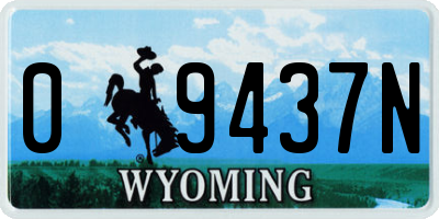 WY license plate 09437N