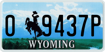 WY license plate 09437P