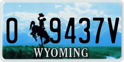 WY license plate 09437V