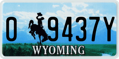 WY license plate 09437Y