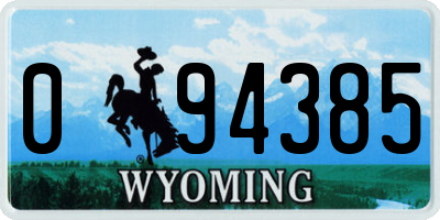 WY license plate 094385