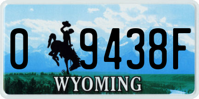 WY license plate 09438F