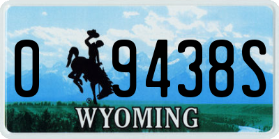 WY license plate 09438S