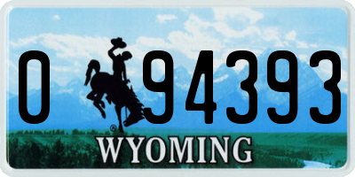 WY license plate 094393