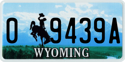 WY license plate 09439A