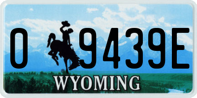 WY license plate 09439E