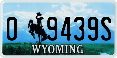 WY license plate 09439S