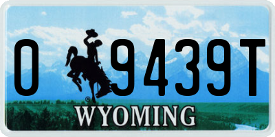 WY license plate 09439T