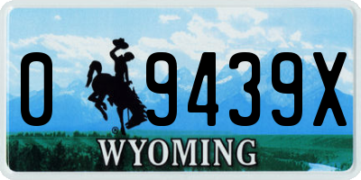 WY license plate 09439X