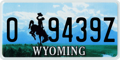 WY license plate 09439Z