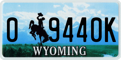 WY license plate 09440K