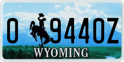 WY license plate 09440Z