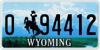 WY license plate 094412