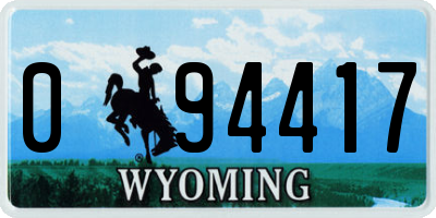 WY license plate 094417