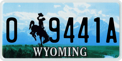 WY license plate 09441A