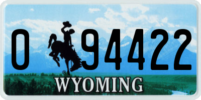 WY license plate 094422