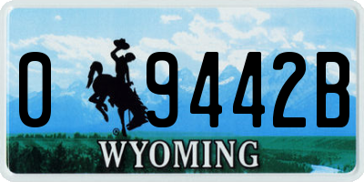 WY license plate 09442B