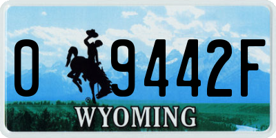 WY license plate 09442F
