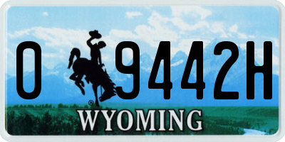 WY license plate 09442H