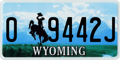 WY license plate 09442J