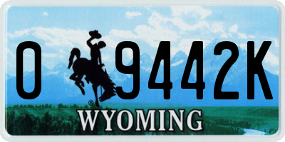 WY license plate 09442K