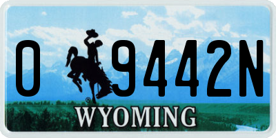 WY license plate 09442N