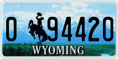 WY license plate 09442O