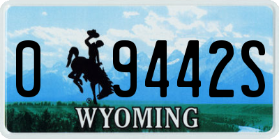WY license plate 09442S