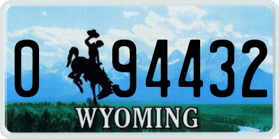 WY license plate 094432