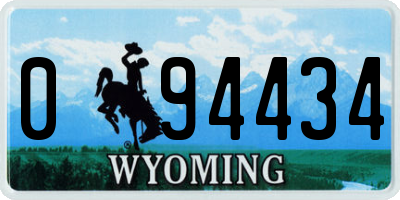 WY license plate 094434