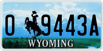 WY license plate 09443A