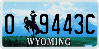 WY license plate 09443C