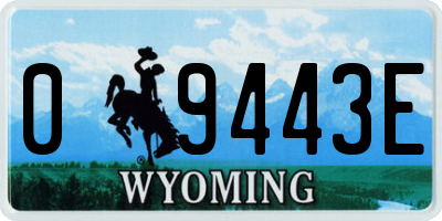WY license plate 09443E